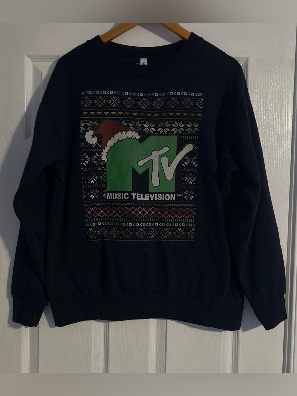 MTV Navy Christmas Sweatshirt